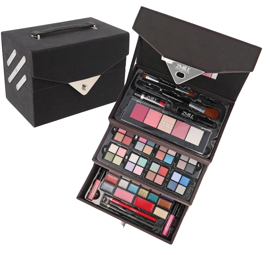 ZMILE COSMETICS Beauty Case Velvety (Dark Pilkas) Limited Edition dekoratyvinės kosmetikos rinkinys
