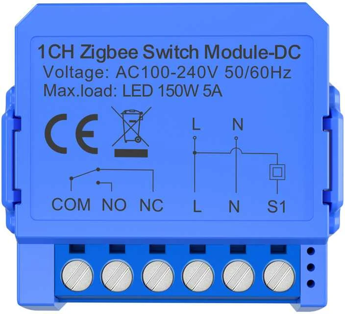 1 kanalo „ZigBee“ jungiklio modulis su bevoltiniu kontaktu „Avatto ZWSM16-DC32V-1“