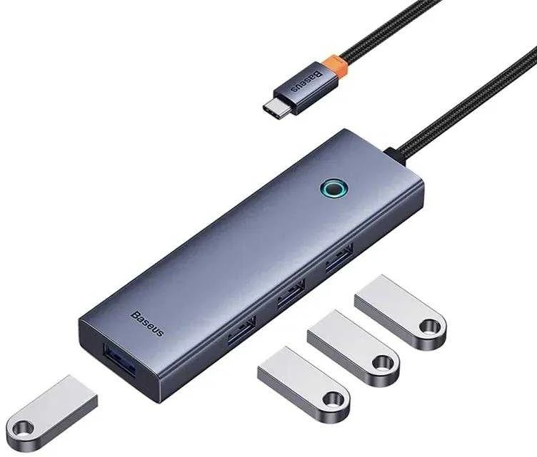 4in1 Hub Baseus UltraJoy USB-C iki USB 3.0 (pilka erdvė)