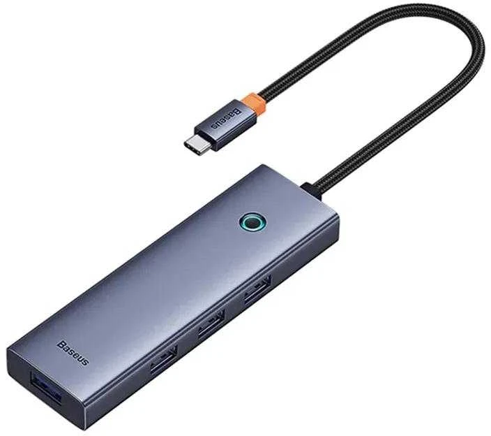 4in1 Hub Baseus UltraJoy USB-C iki USB 3.0 (pilka erdvė)