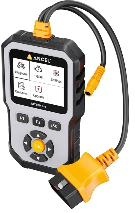Motociklų Diagnostikos Skaitytuvas - ANCEL MT100 PRO, Skirtas Hero Honda Kymco Suzuki Sym Yamaha, ABS OBDII USB, 8–18 V DC