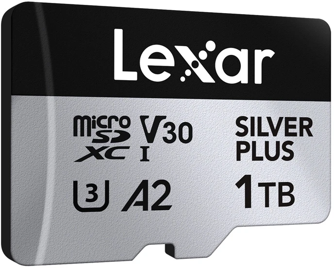 „Lexar“ didelio našumo „Sidabrinis Plus Micro SDXC 1 TB“ atminties kortelė + adapteris