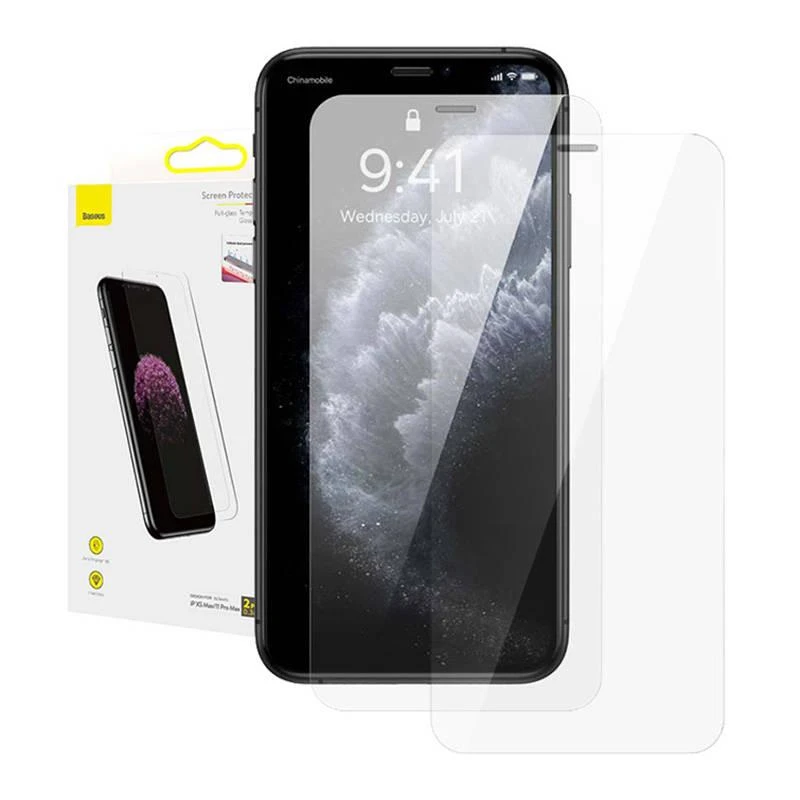 Baseus 0.3mm Grūdintas apsauginis stikliukas Film skirtas iPhone XS Max/11 Pro Max 6.5 - 2vnt