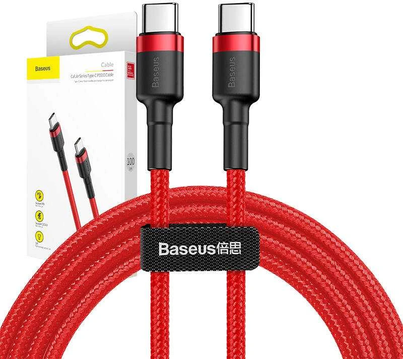 Baseus Cafule kabelis USB-C PD 2.0 QC 3.0 60W 1m - Raudonas