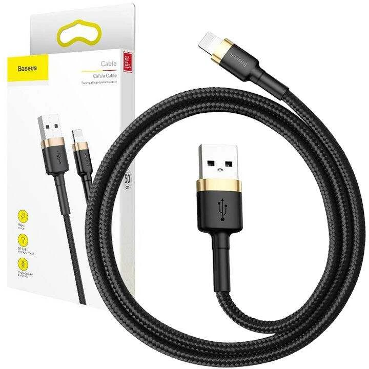 Baseus Cafule kabelis USB - Lightning 1.5A 2m - Auksinis / Juodas