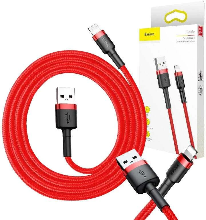 Baseus Cafule kabelis USB Lightning 1.5A 2m - Raudonas