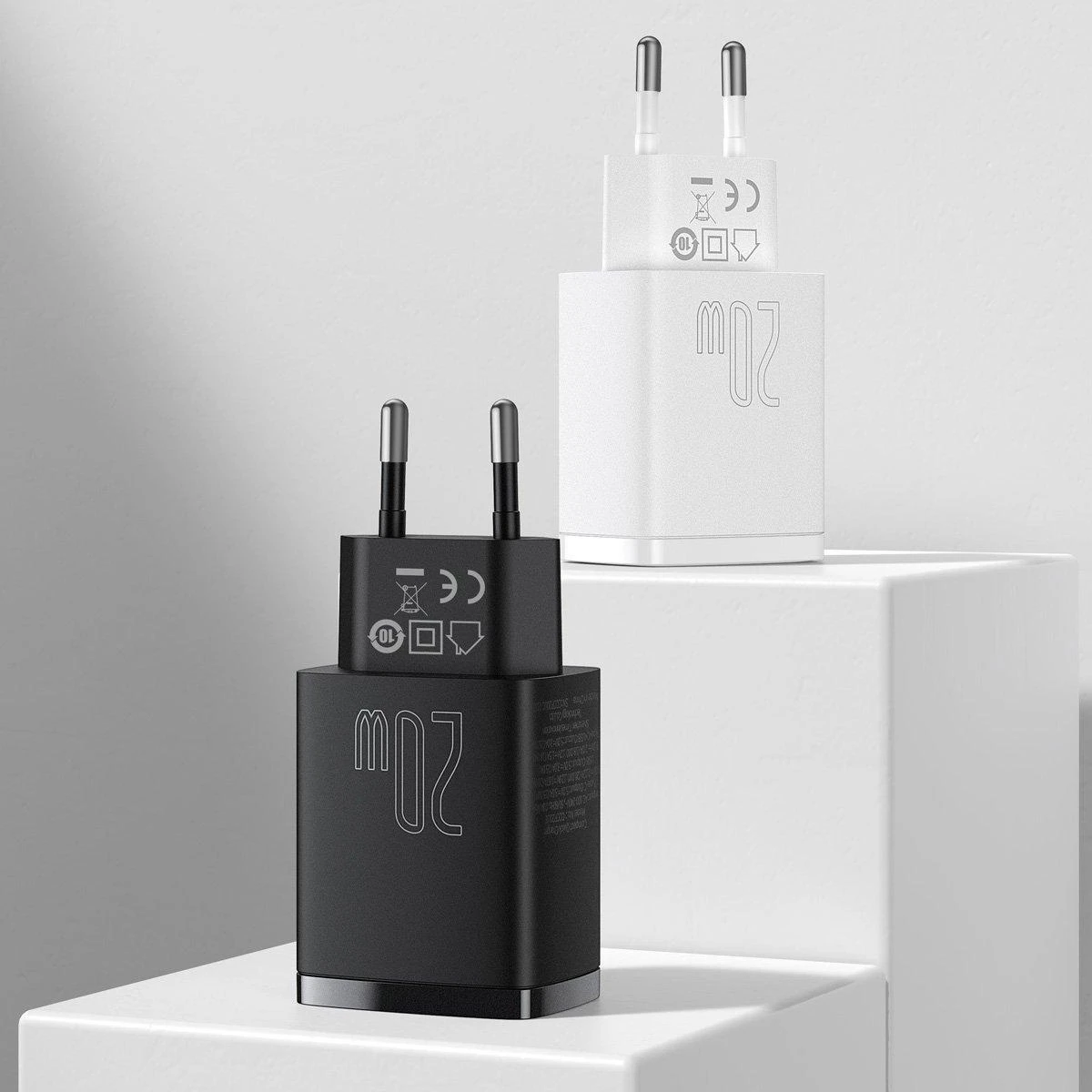Baseus Kompaktiškas sieninis greitasis įkroviklis USB-C 20W, Juodos spalvos (CCXJ-B01)
