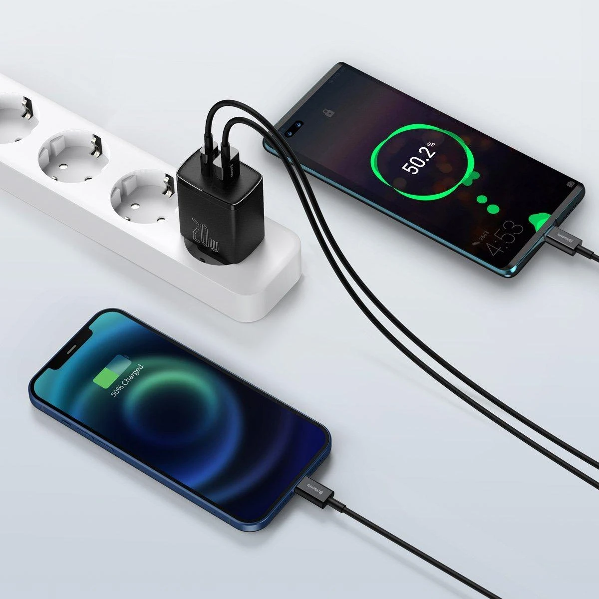 Baseus Kompaktiškas sieninis greitasis įkroviklis USB-C 20W, Juodos spalvos (CCXJ-B01)