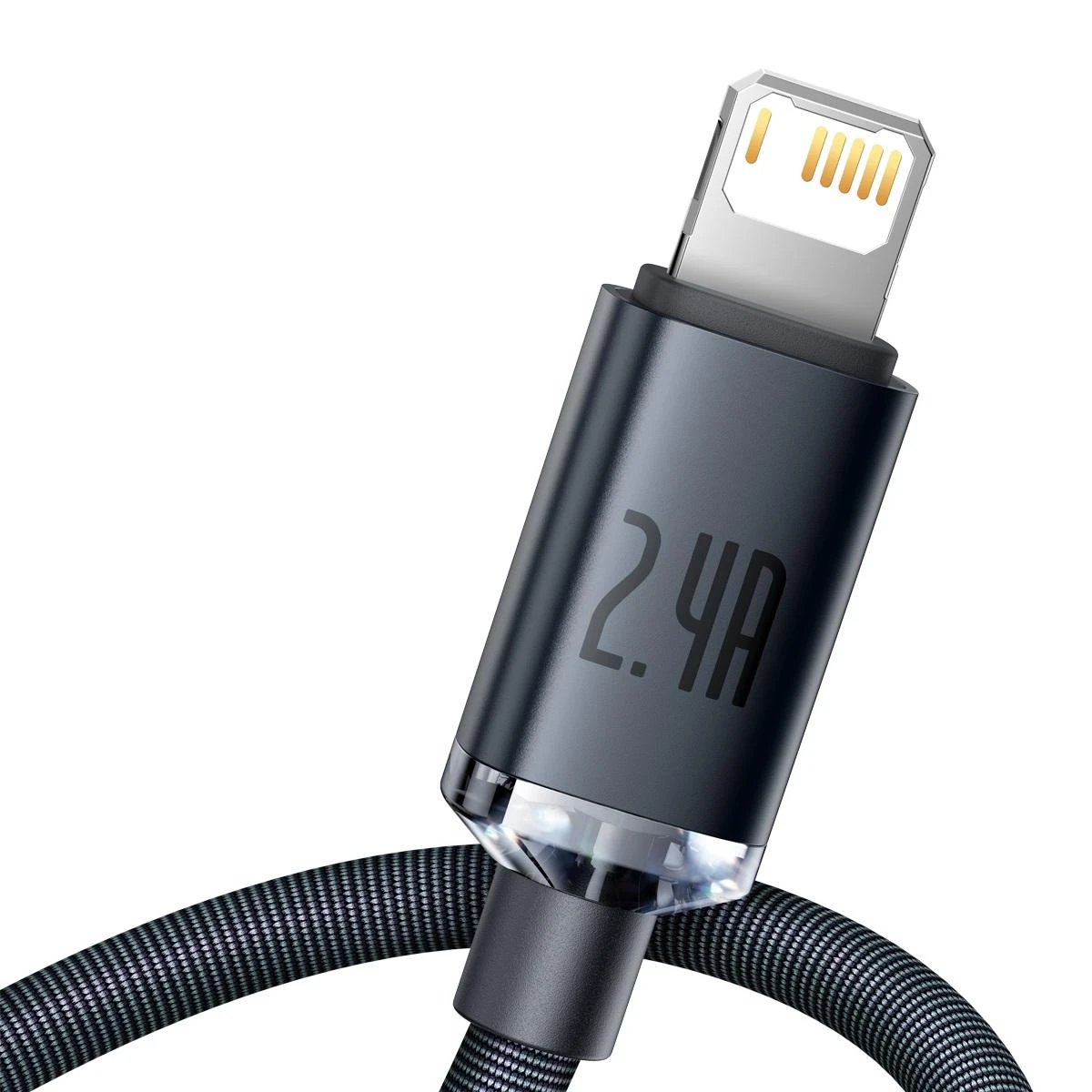 Baseus Crystal Shine kabelis USB į Lightning, 2.4A, 2m juodos spalvos