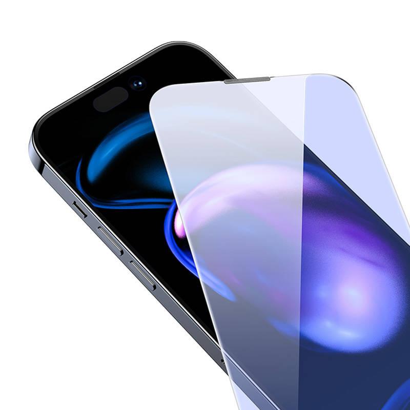Baseus Crystal Tempered Glass Anti-mėlyna šviesa ir dulkėms atsparus 0.3 mm, skirtas iPhone 14 Pro Max (2 vnt)