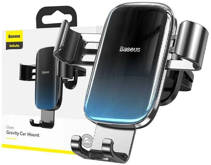 Baseus Glaze Gravity automobilinis telefono laikiklis į groteles - Juodas