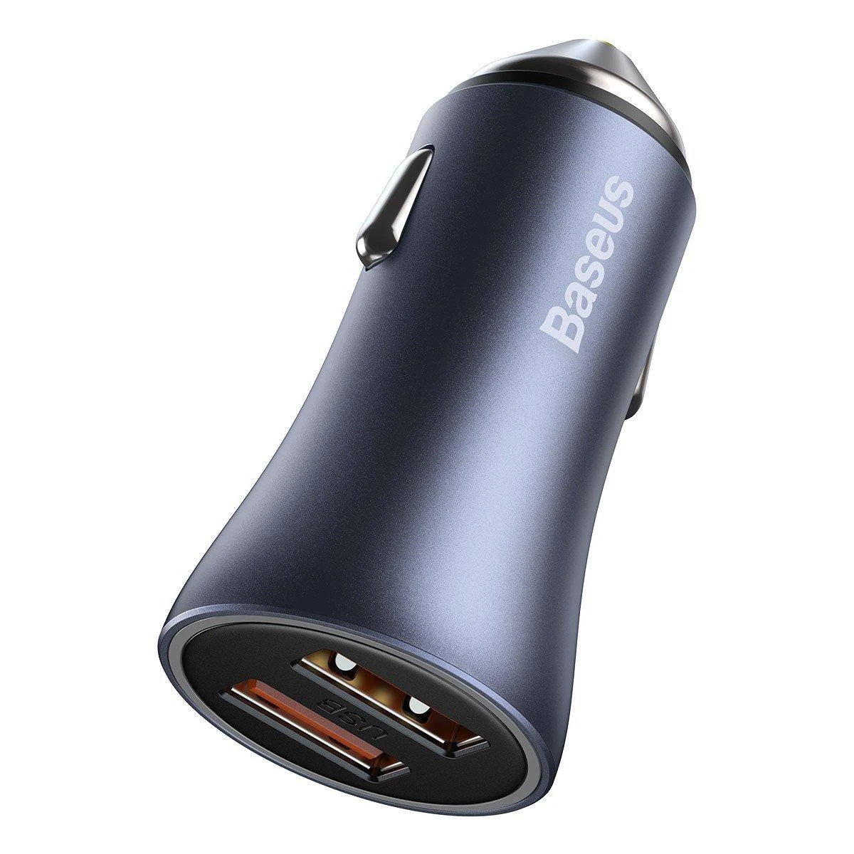Baseus Automobilinis įkroviklis 40W 12-24V 2xUSB QC4.0 SCP FCP AFC su USB-C 1m laidu, pilkas