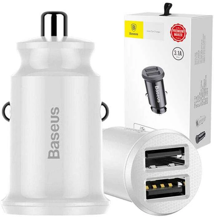 Įkroviklis Baseus Grain 3.1A Baltas