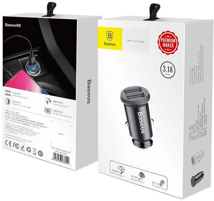 Įkroviklis Baseus Grain 3.1A Baltas