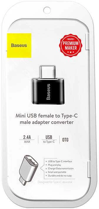 Adapteris Baseus USB C kištukas, micro USB B lizdas, OTG funkcija