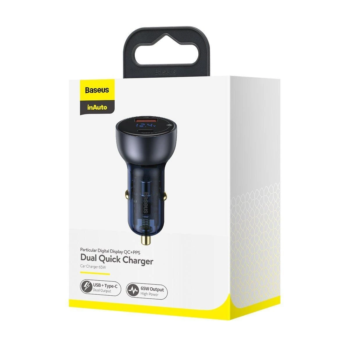Baseus QC + PPS greitasis automobilinis įkroviklis 65W - Pilkas