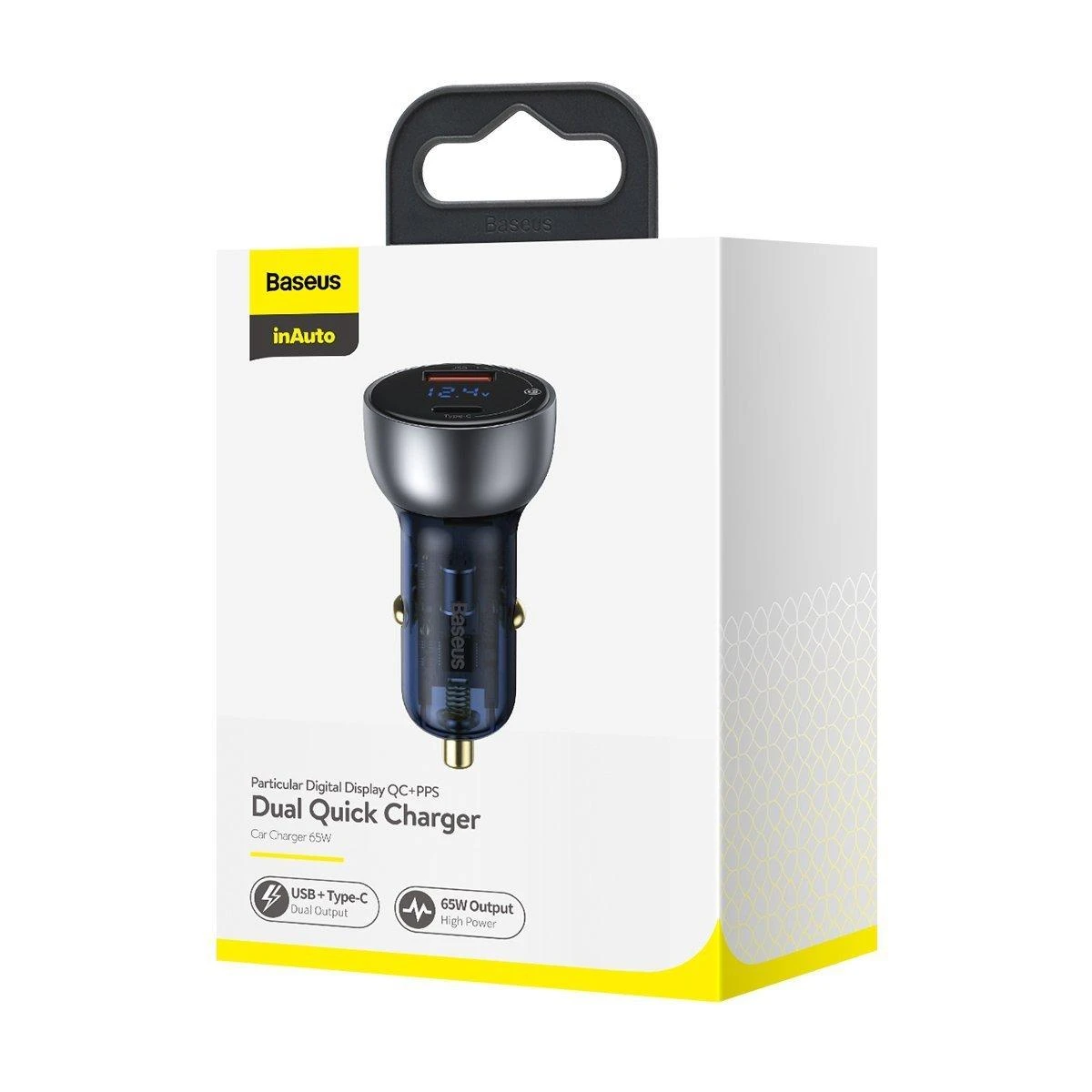 Baseus QC + PPS greitasis automobilinis įkroviklis 65W - Sidabrinis