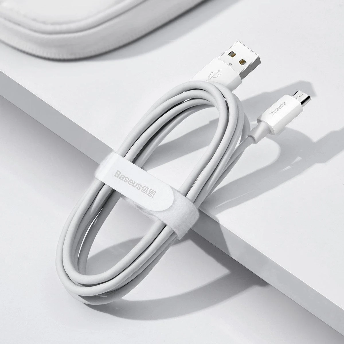 Baseus Simple Wisdom Data kabelių rinkinys USB Micro 2.1a (2vnt) 1.5m - Baltas