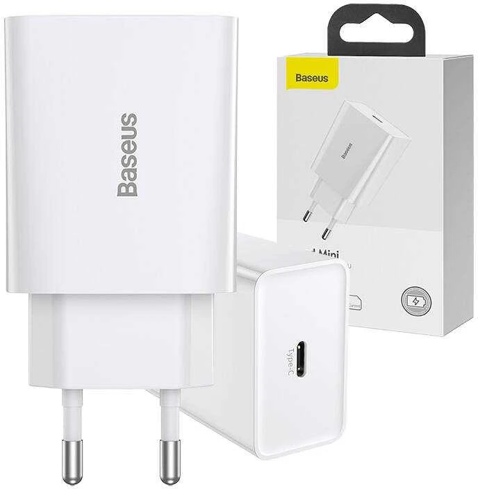 Baseus Speed Mini greitas įkroviklis USB-C PD 3A 20W baltas
