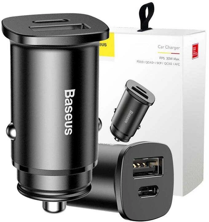 Baseus Square automobilinis įkroviklis PPS QC4.0 / PD3.0 5A 30W - Juodas