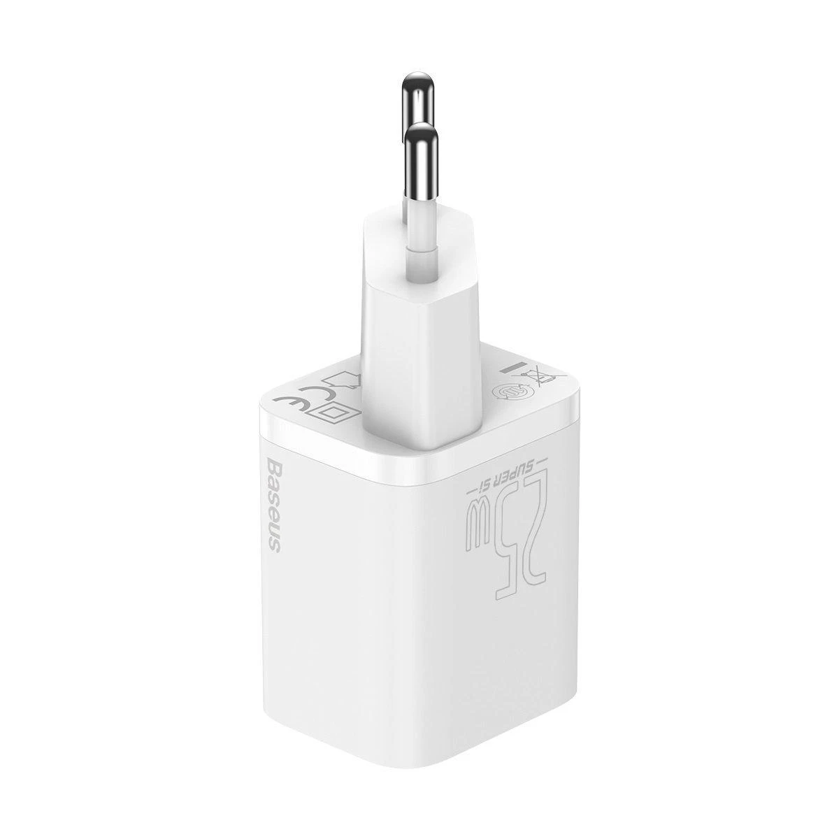 Baseus Super Si greitas įkroviklis 1C 25W su USB-C į USB-C kabeliu 1m - Baltas