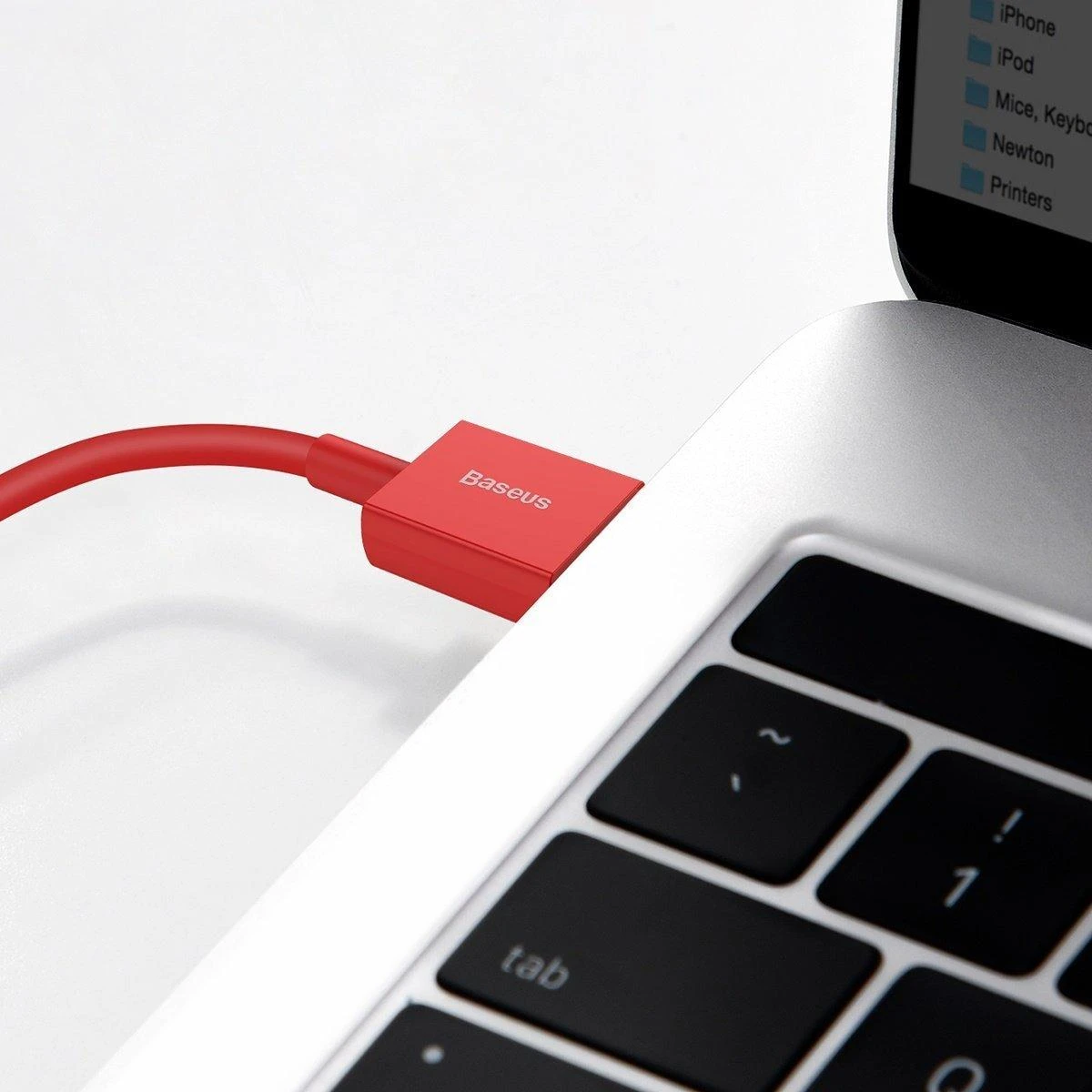 Baseus Superior serijos USB į iPhone laidas, 2.4A, 1m - raudonas