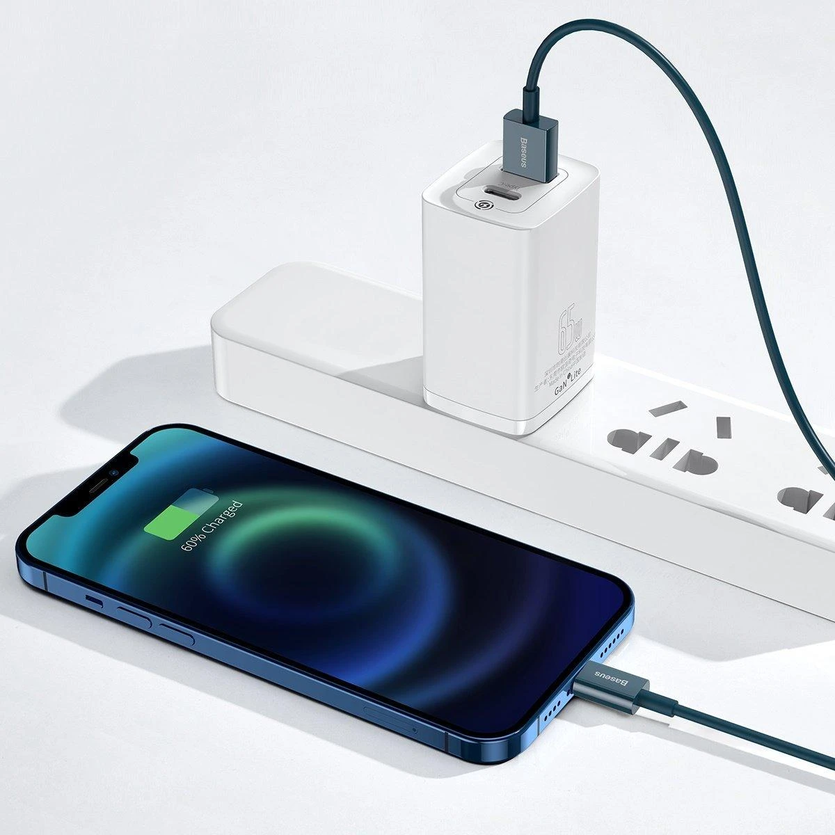 Baseus Geresnis serija Kabelinė USB IP 2.4A 1m (mėlyna)