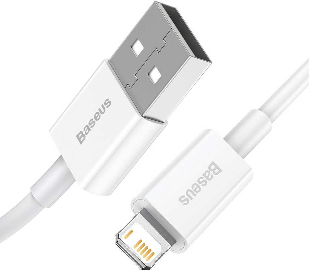 USB kabelis Baseus Superior iš USB į Lightning 2.4A 0.25m baltas CALYS-02