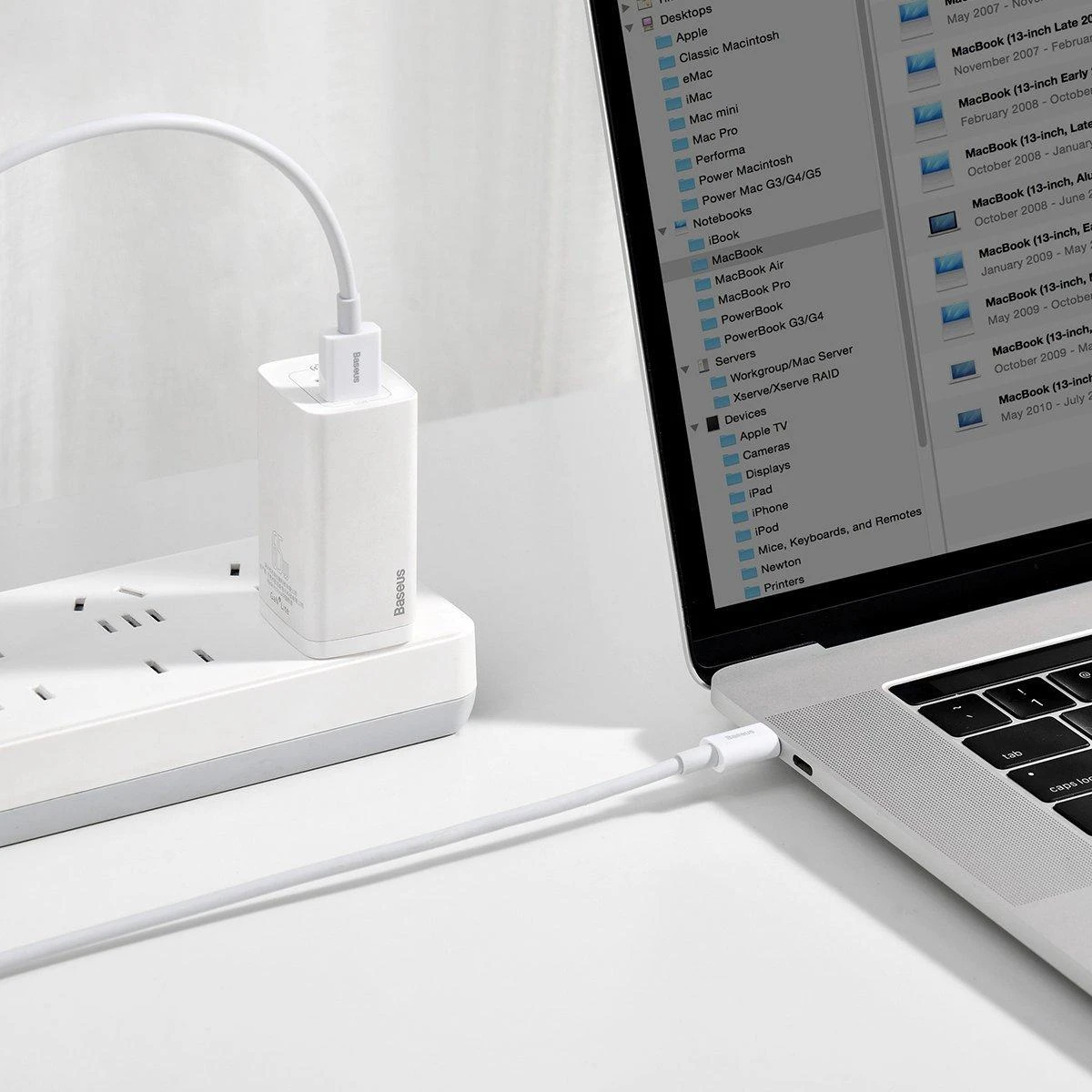 Baseus Superior serijos kabelis USB-C 66W 2m - Baltas