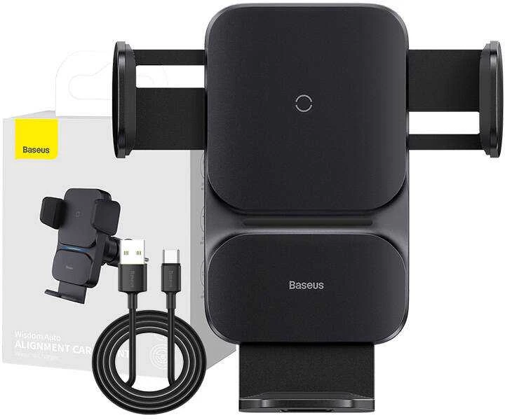 Baseus Automobilinis laikiklis 4.7-7.5" ekranų telefonams su belaidžiu Qi įkrovimu 15W, IR jutikliu