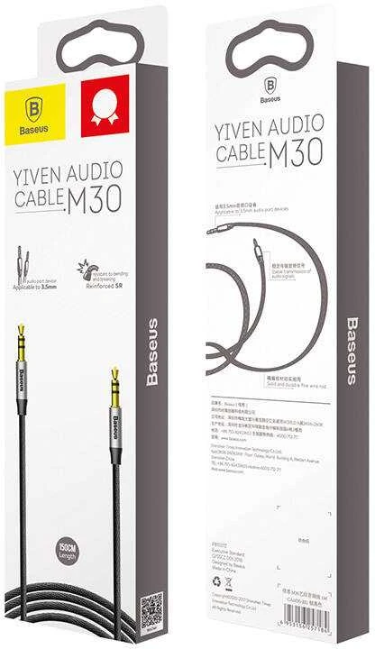 Baseus Yiven Audio Cable 3.5 male Audio M30 1.5 (Juodas)