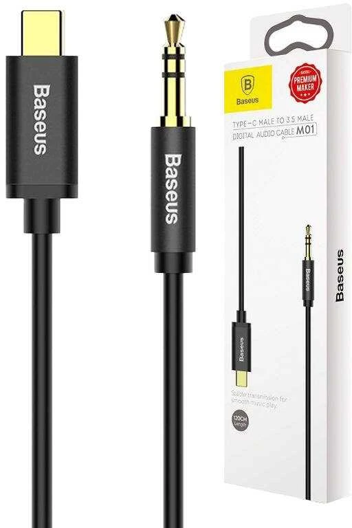 Baseus Yiven audio kabelis USB-C - 3.5mm AUX 1.2m - Juodas
