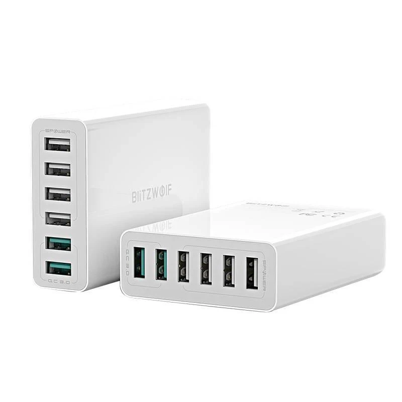 Blitzwolf BW-S15 įkroviklis 6x USB, QC 3.0, 60 W (baltas)