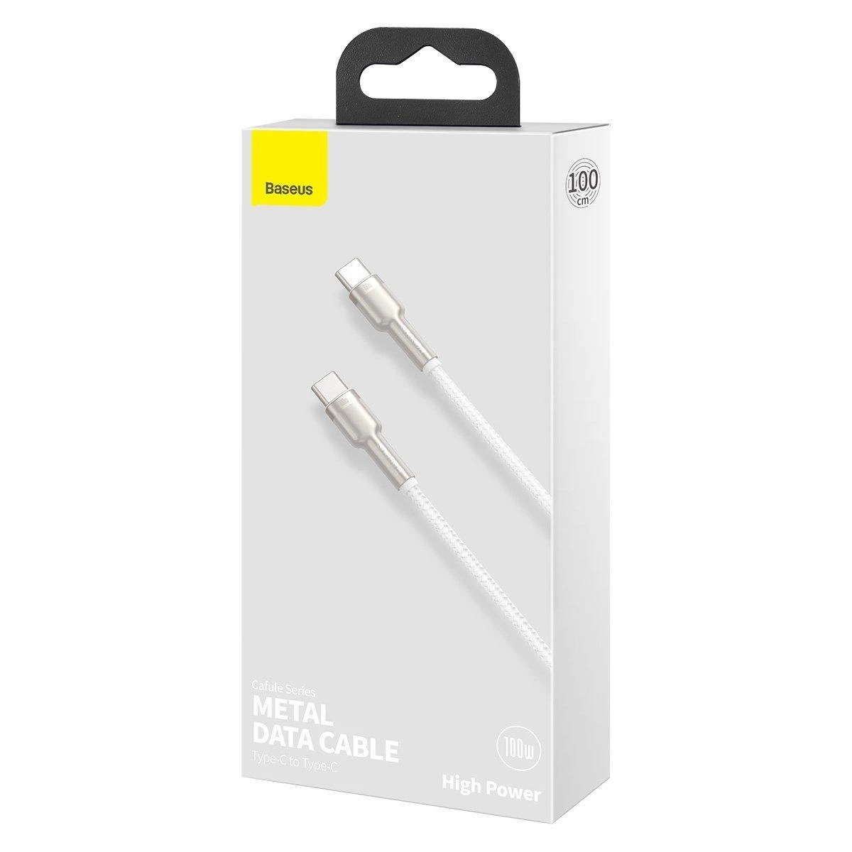 Baseus Cafule USB-C - USB-C laidas 100W 1m - Baltas