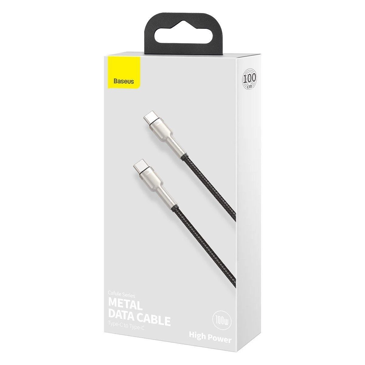 Kabelis USB C - USB C 1m 100W juodas Cafule Metal BASEUS