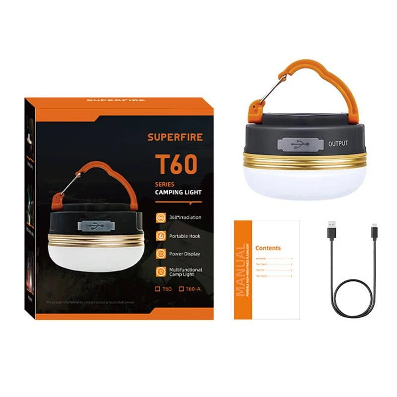 Stovyklavietė Superfire T60, 2,5W, 1000mAh