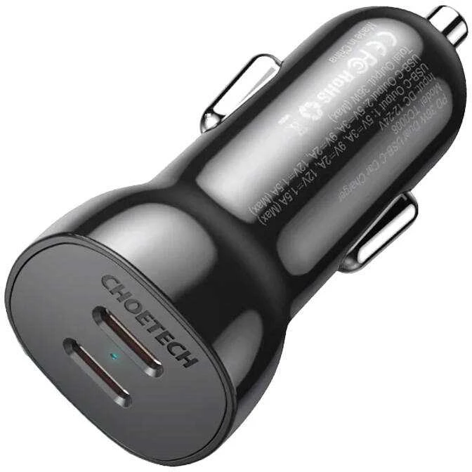 Kroviklis CHOETECH 2xUSB-C: 12-24V, 40W, QC3.0+ PD