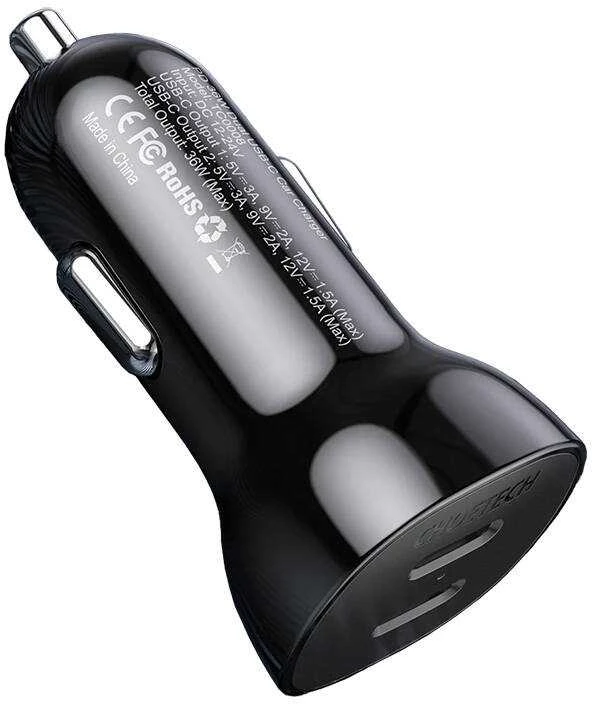 Kroviklis CHOETECH 2xUSB-C: 12-24V, 40W, QC3.0+ PD