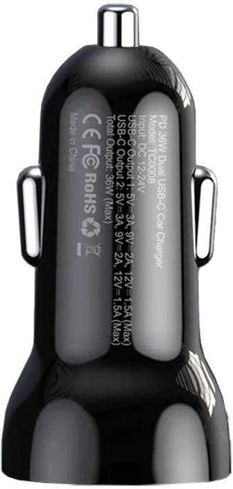 Kroviklis CHOETECH 2xUSB-C: 12-24V, 40W, QC3.0+ PD