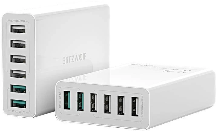 Blitzwolf BW-S15 įkroviklis 6x USB, QC 3.0, 60 W (baltas)