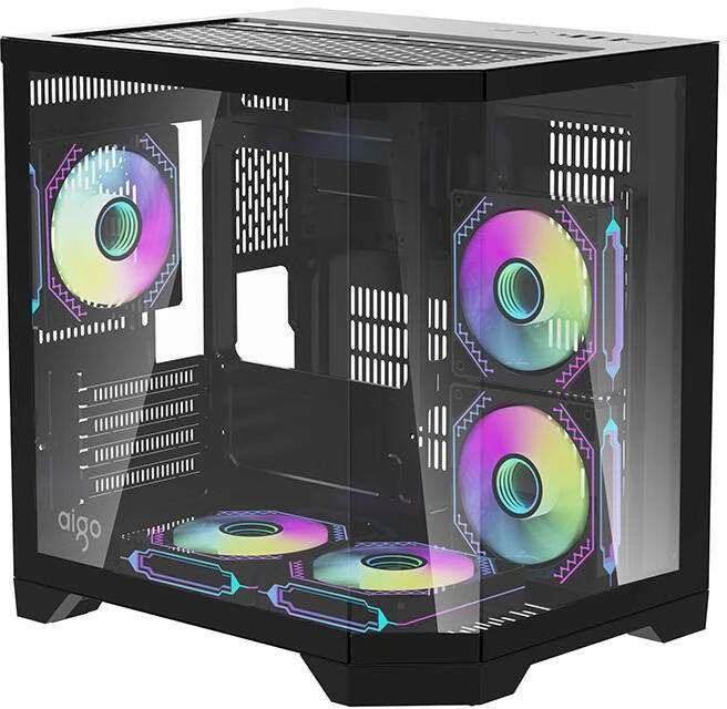 Darkflash Darflash FT350 kompiuterio dėklas + 5 aRGB ventiliatoriai (juodi)