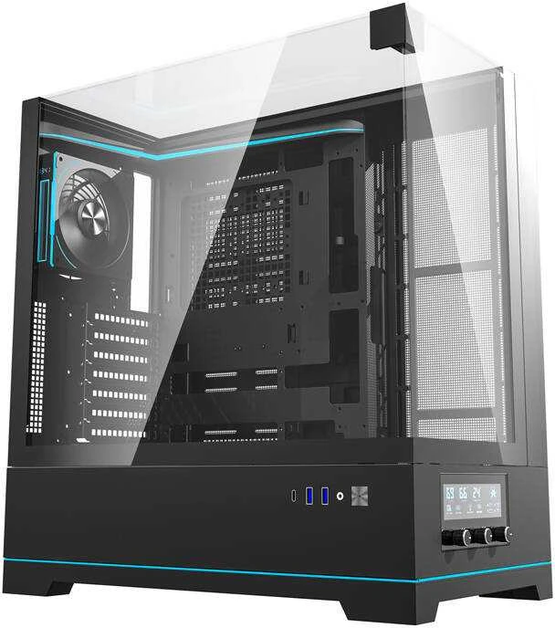 Darkflash DY450 PRO kompiuterio dėklas + ventiliatorius (juodas)