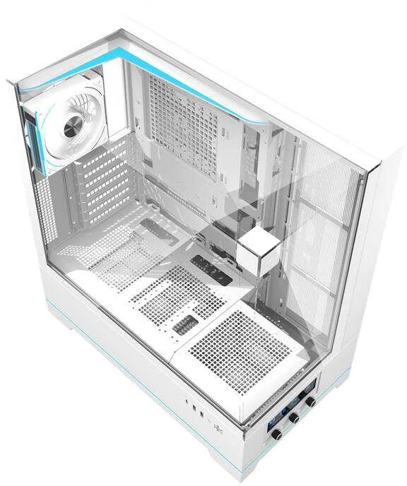 Darkflash DY450 PRO kompiuterio dėklas su ventiliatoriumi (baltas)