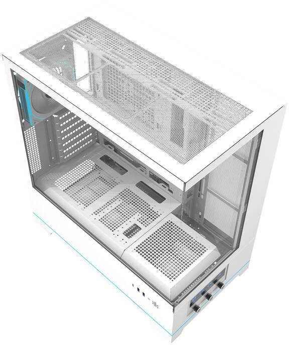 Darkflash DY451 PRO kompiuterio dėklas su ventiliatoriumi (baltas)