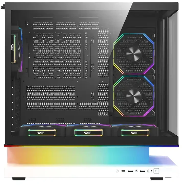 DarkFlash F1 ATX Computer Case + 6 Fans (Baltas)