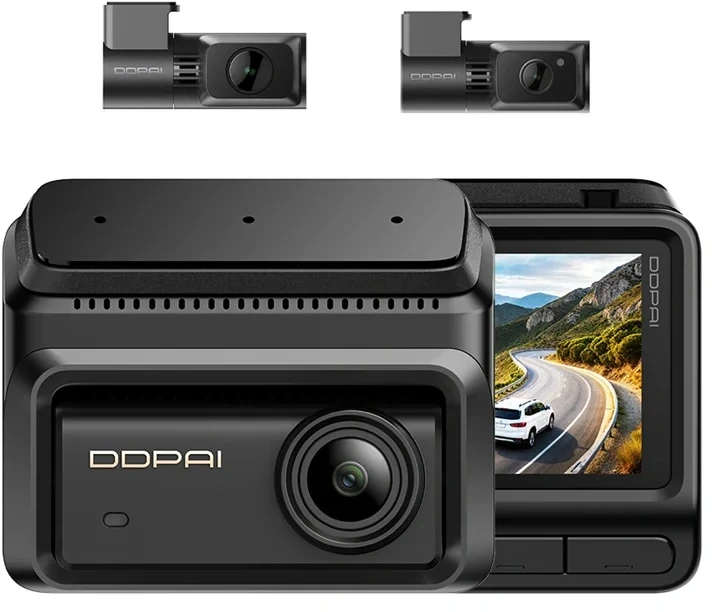 Vaizdo registratorius - DDPAI Z90T 3 kanalų 4K GPS trigubas HDR Wi‑Fi 6 3 colių 512 GB