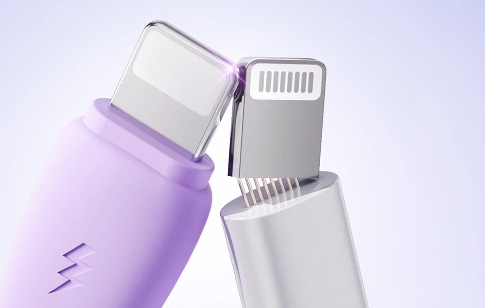 3in1 Joyroom Spalvingas USB į USB-C/Lightning/Micro USB laidas 3.5A, 1m (mėlynas) aprašymas - Prekės nuotrauka