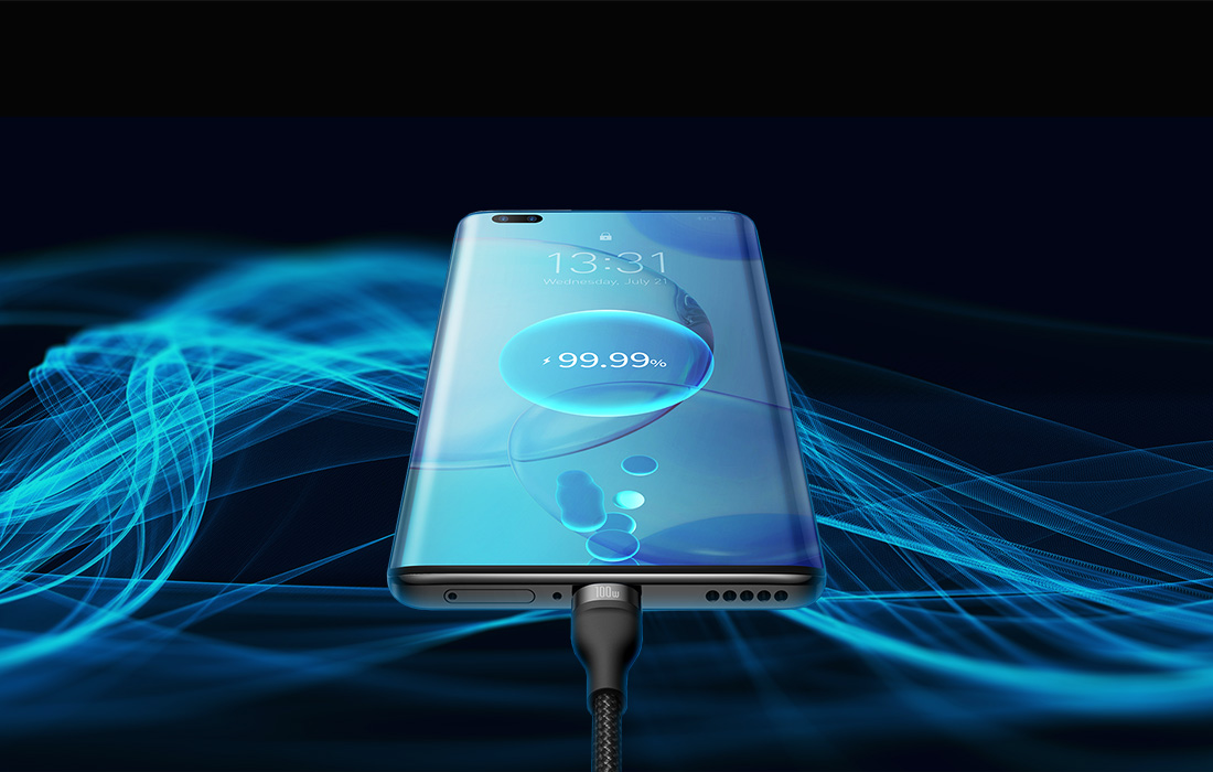 Baseus Flash Series 3in1 USB laidas USB-C + micro USB + Lightning 100W 1.2m – Juodas aprašymas - Prekės nuotrauka