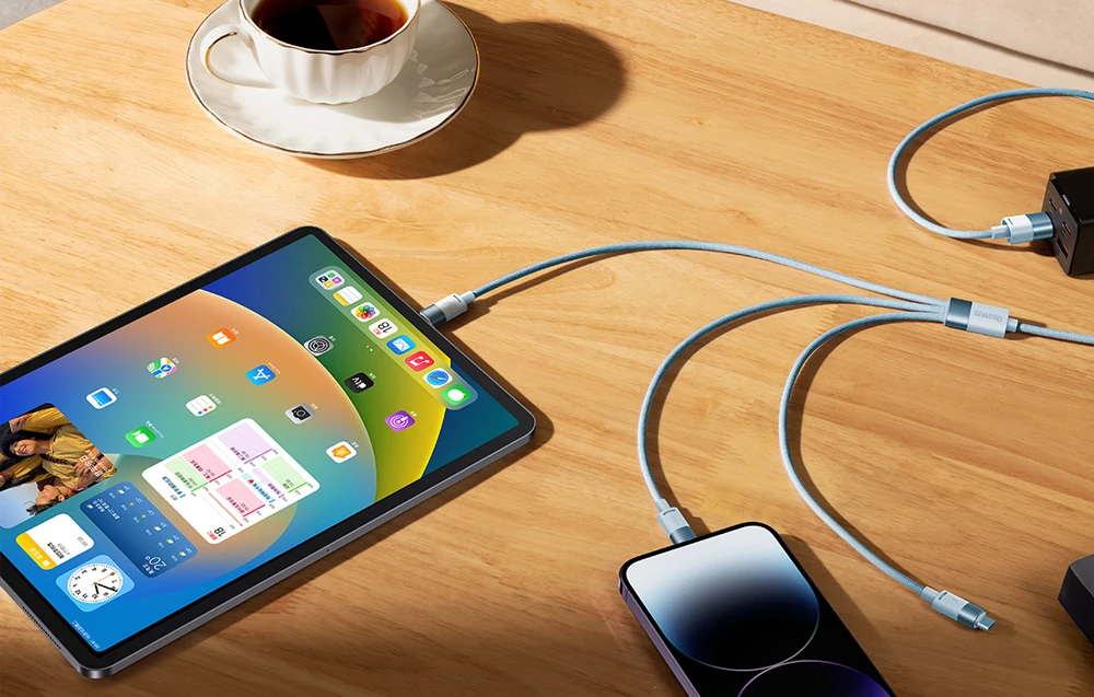 3in1 USB laidas Baseus StarSpeed Series, USB-C + Micro + Lightning 3.5A, 1.2m (mėlyna) aprašymas - Prekės nuotrauka 3in1 USB laidas Baseus StarSpeed Series, USB-C + Micro + Lightning 3.5A, 1.2m (mėlyna) aprašymas - Prekės nuotrauka