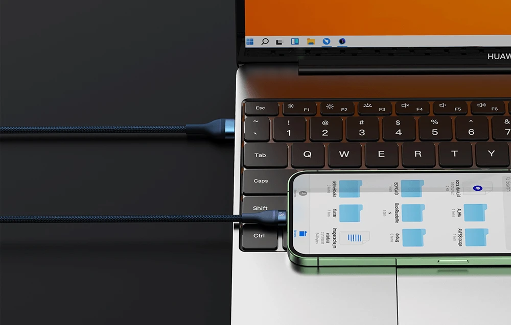 Baseus Flash 3 su 1-ben USB įkrovikliu, USB-C + Micro USB + Lightning 66 W, 1.2 m (kek) aprašymas - Prekės nuotrauka